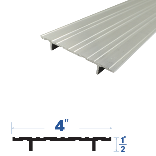 48" Carpet Saddles (4" by 1/2") Mill Aluminum4