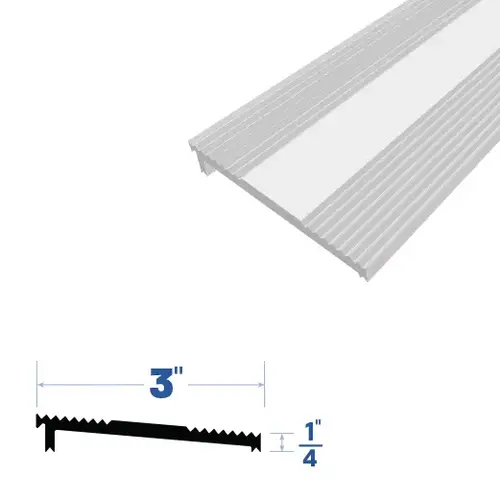 36" Aluminum Ramp (3" by 1/4") Mill Aluminum3