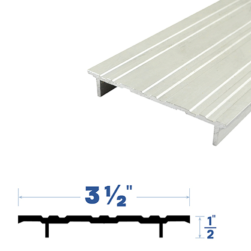 24" Carpet Saddles (3-1/2" by 1/2") Mill Aluminum2