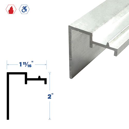 72" Edge Component (2" by 1-11/16") Mill Aluminum6