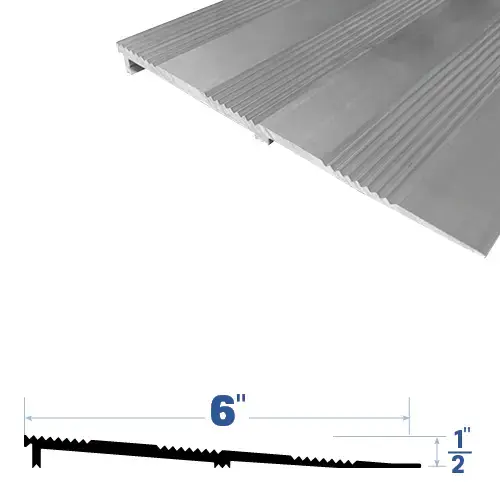 72" Aluminum Ramp (6" by 1/2") Mill Aluminum6