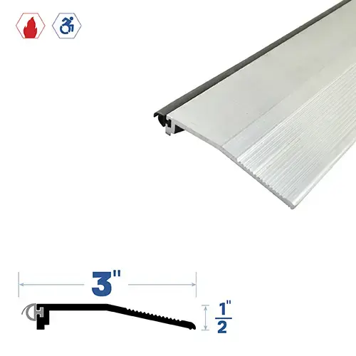 36" Carpet Saddles (3" by 1/2") Mill Aluminum3