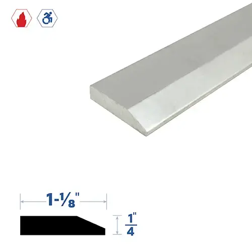 48" Beveled Threshold Component (1-1/8" by 1/4") Mill Aluminum4