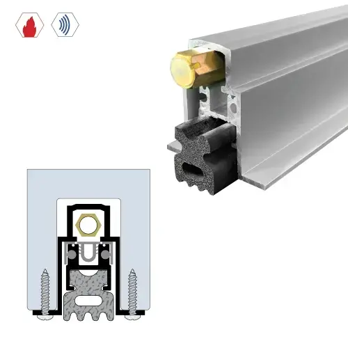 72" Concealed Automatic Door Bottom (1-9/16" by 1-5/8") Clear Anodized