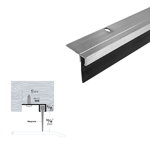 Mortised Door Sweep (1" by 1-1/8") White Powder Coat