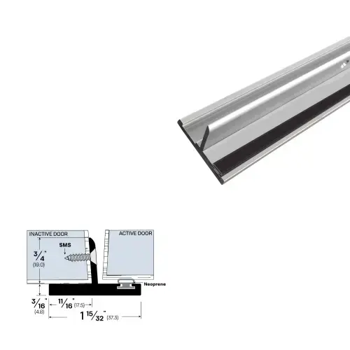 48" Security Astragal (1-15/32" by 15/16") Clear Anodized4