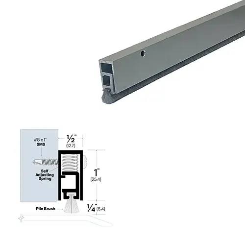 48" Door Sweep (1/2" by 1-1/4") Clear Anodized Aluminum4