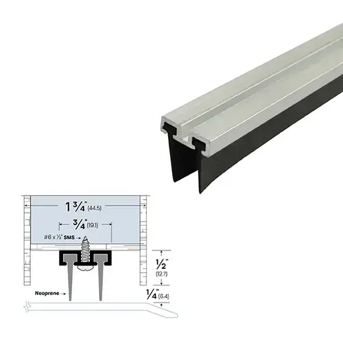 72" Mortised Door Sweep (3/4" by 3/4") Mill Aluminum6