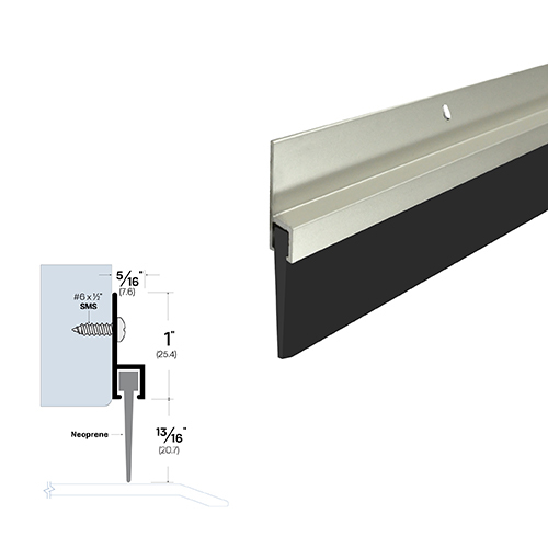 60" Door Sweep (5/16" by 1-13/16") Black Anodized Aluminum