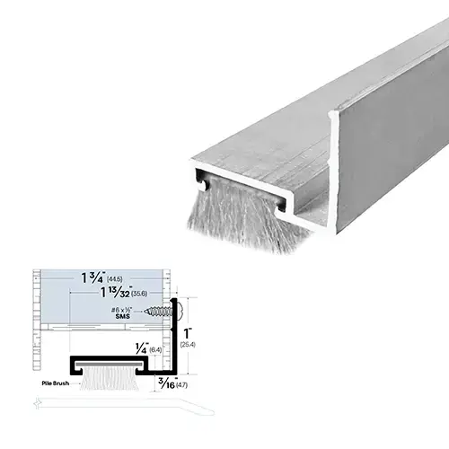 48" Door Sweep (1-13/32" by 1-3/16") Mill Aluminum4