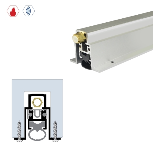 60" Concealed Automatic Door Bottom (1-9/16" by 1-5/8") Clear Anodized