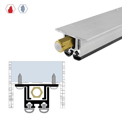 48" Mortised Automatic Door Bottom (1-3/8" by 3/4") Mill Aluminum