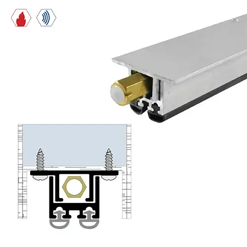 36" Mortised Automatic Door Bottom (1-3/8" by 3/4") Mill Aluminum