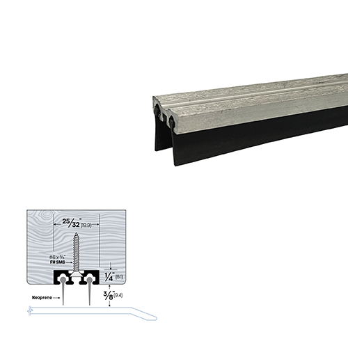 48" Mortised Door Sweep (25/32" by 5/8") Mill Aluminum4