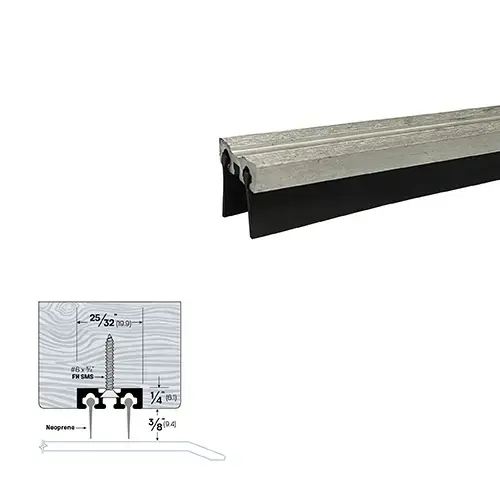 36" Mortised Door Sweep (25/32" by 5/8") Mill Aluminum3