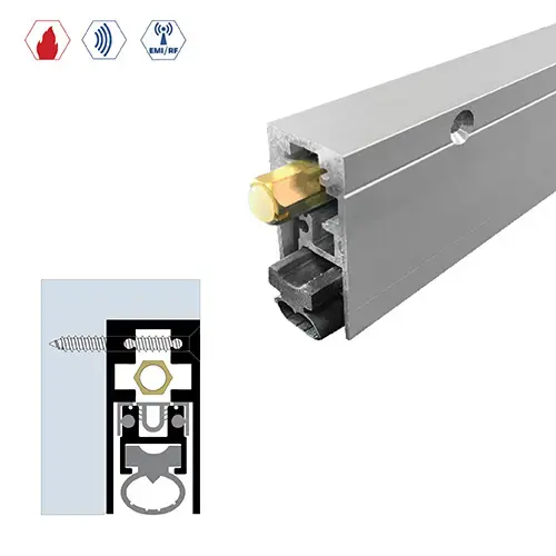 60" Semi-Mortised Automatic Door Bottom (29/32" by 1-15/16") White Powder Coat