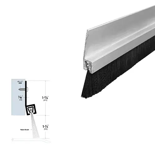 72" Door Sweep (1/2" by 3-1/8") Mill Aluminum6