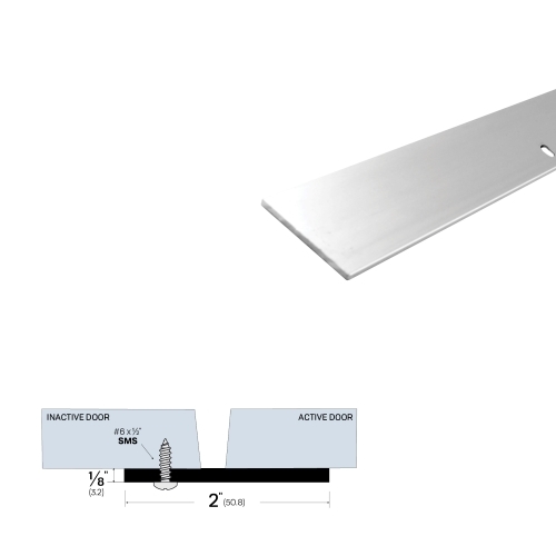 1/8" Overlapping Astragal (2" by 1/8") Clear Anodized Aluminum