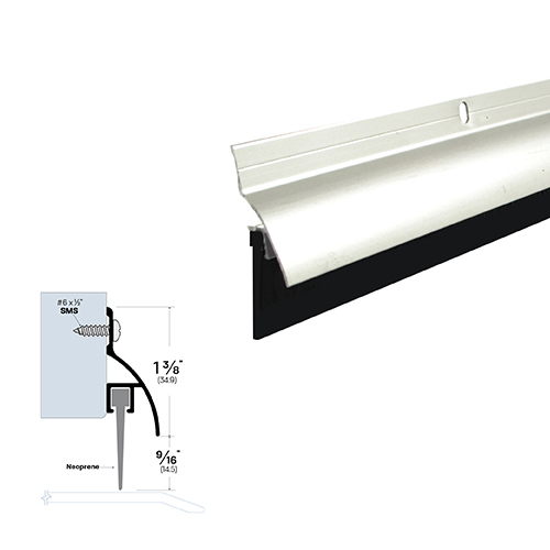 72" Door Sweep - Rain Protection (9/16" by 1-15/16") White Powder Coat6