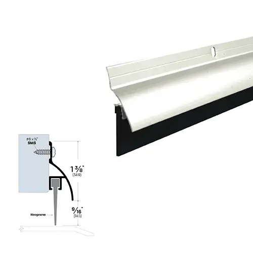 36" Door Sweep - Rain Protection (9/16" by 1-15/16") Clear Anodized3