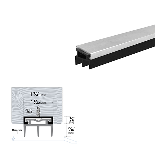 72" Mortised Door Sweep (1-1/32" by 11/16") Mill Aluminum6