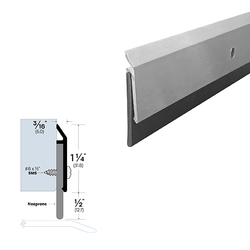 24" Door Sweep (3/16" by 1-3/4") Mill Aluminum2