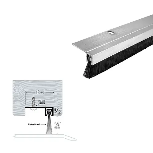 36" Mortised Door Sweep (1" by 15/16") Mill Aluminum3