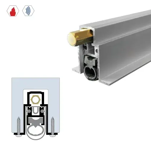 18" Concealed Automatic Door Bottom (1-9/16" by 1-5/8") Clear Anodized