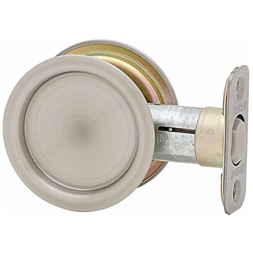 Round Passage Pocket Door Lock Antique Nickel Finish