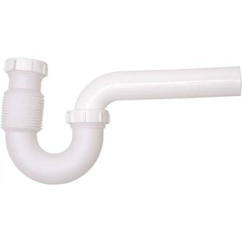 Form N Fit 1-1/2 in. White Plastic Sink Drain Flexible P-Trap