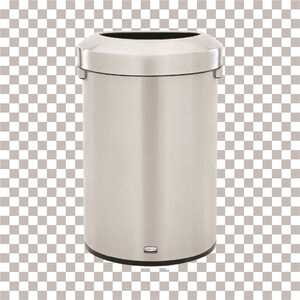 Rubbermaid Commercial Trash Can,Half-Round,Silver,21 gal 2147582