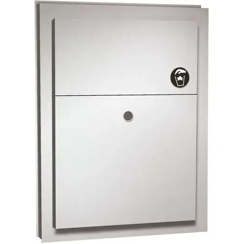 ASI American Specialties, Inc. 10-0472 American Specialties Commercial Partition Mounted Dual Access Sanitary Napkin Disposal in Stainless Steel Satin