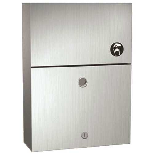 American Specialties Commercial Surface Mounted Sanitary Napkin Disposal with Lock in Stainless Steel