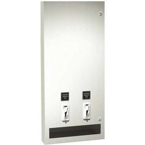 ASI American Specialties, Inc. 10-0864-25 American Specialties Commercial (30) Napkin/(27) Tampon Dispenser in Stainless Steel 25c Operation