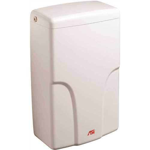 ASI American Specialties, Inc. 10-0196-1-00 TURBO-Pro ADA Compliant Automatic High Speed White Electric Hand Dryer (120-Volt) with HEPA Filter