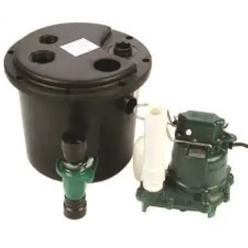 Zoeller Pump Co. 105-0001 1/3 HP Submersible Sump Pump System Drain Pump with Basin