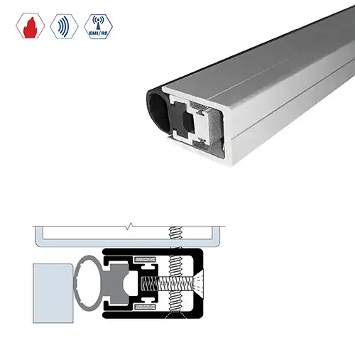 Intumescent Adjustable Sealing System (1-5/8" by 29/32") Clear Anodized