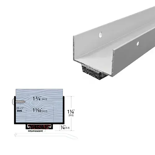 24" Intumescent Door Sweep (1-7/8" by 1-1/4") Mill Aluminum2