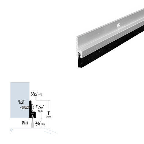 24" Door Sweep (7/32" by 1") Clear Anodized2