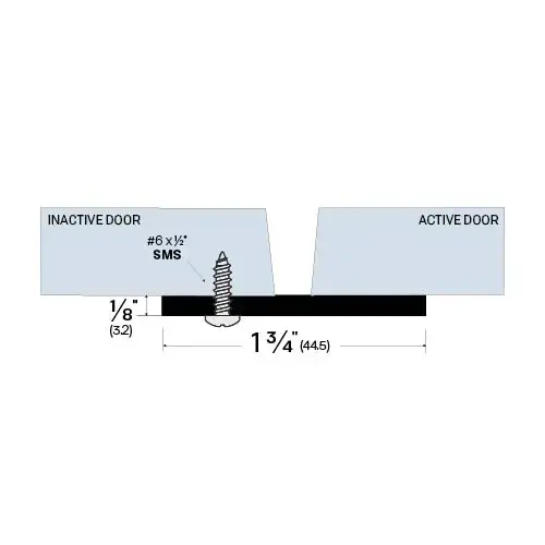 36" 1/8" Overlapping Astragal Stainless Steel3