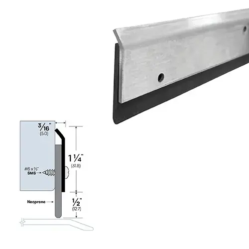 36" Stainless Steel Door Sweep (3/16" by 1-3/4") Stainless Steel3