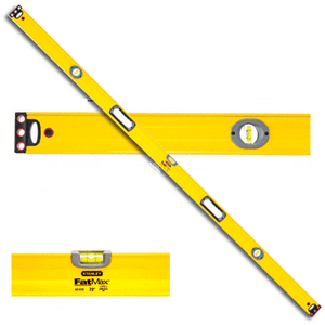 Stanley Box Beam Level 72 in L 3-Vial 2-Hang Hole Non-Magnetic Aluminum Black/Yellow ST43572