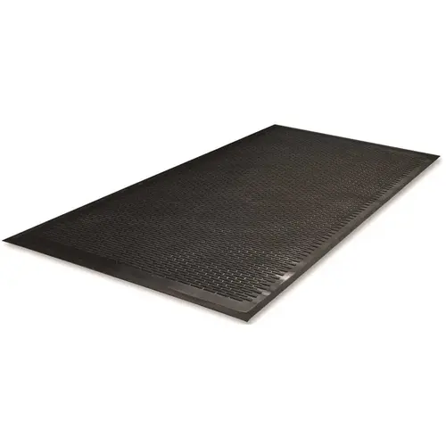 Genuine Joe 3556289 SCRAPER OUTDOOR MAT, RUBBER, TRAPS DIRT AND GRIME, BLACK, 4X6 FT
