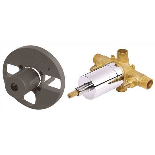 SINGLE-HANDLE TUB & SHOWER PRESSURE BALANCE WASHERLESS VALVE WITH STOPS, 1/2 IN. COPPER SWEAT/IPS 4-PORT HOOK UP