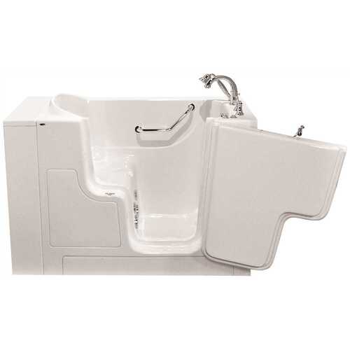 GELCOAT WALK-IN BATH, WHIRLPOOL, RIGHT-HAND WITH QUICK DRAIN AND FAUCET, WHITE, 30 IN. X 52 IN