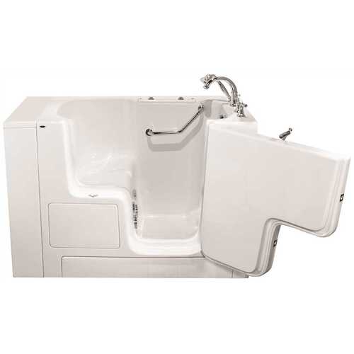 GELCOAT WALK-IN BATH, WHIRLPOOL, RIGHT-HAND WITH QUICK DRAIN AND FAUCET, WHITE, 32 IN. X 60 IN