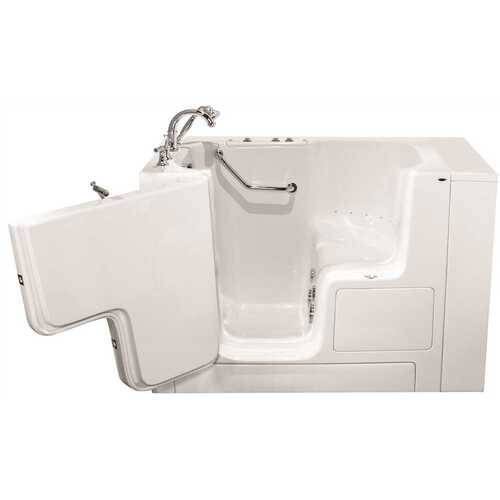 American Standard 3559103 GELCOAT WALK-IN BATH, COMBINATION, LEFT-HAND WITH QUICK DRAIN AND FAUCET, WHITE, 32 IN. X 60 IN
