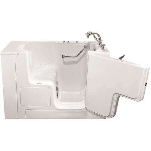 GELCOAT WALK-IN BATH, COMBINATION, RIGHT-HAND WITH QUICK DRAIN AND FAUCET, WHITE, 32 IN. X 60 IN