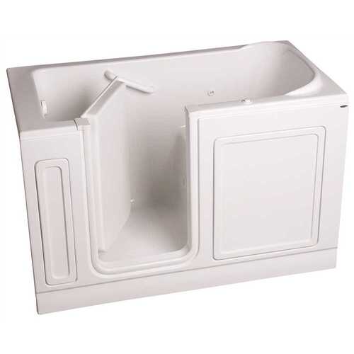GELCOAT WALK-IN BATH, WHIRLPOOL, LEFT-HAND WITH QUICK DRAIN AND FAUCET, WHITE, 32 IN. X 60 IN