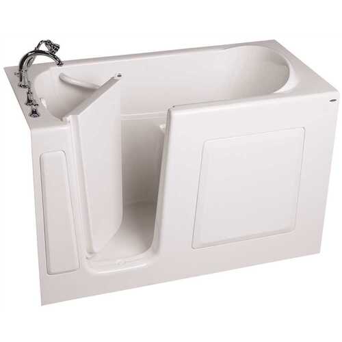 American Standard 3559075 GELCOAT WALK-IN BATH, SOAKER, LEFT-HAND WITH QUICK DRAIN AND FAUCET, WHITE, 30 IN. X 60 IN